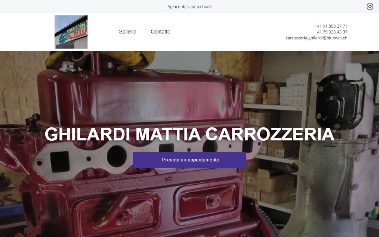 Anteprima del sito: Ghilardi Mattia Carrozzeria