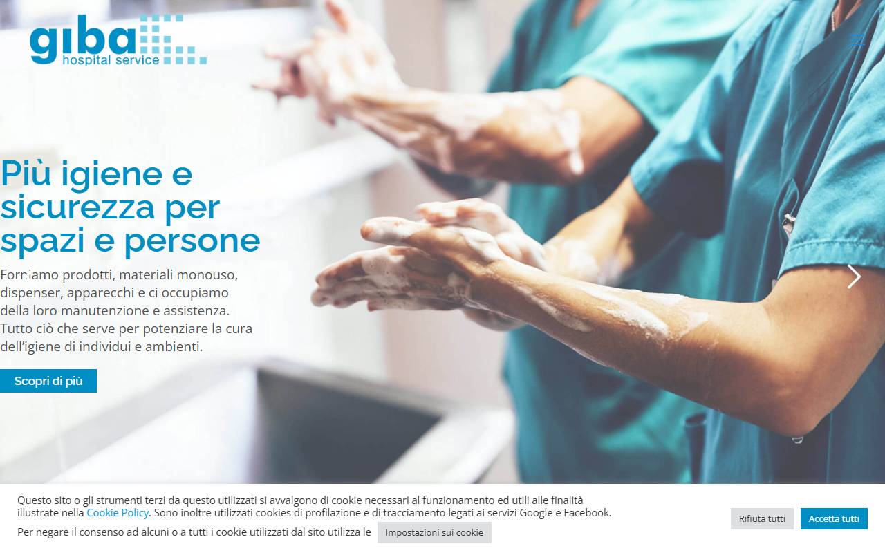 Anteprima del sito: GI.BA. HOSPITAL SERVICE SRL, MILANO, SUCCURSALE DI CHIASSO