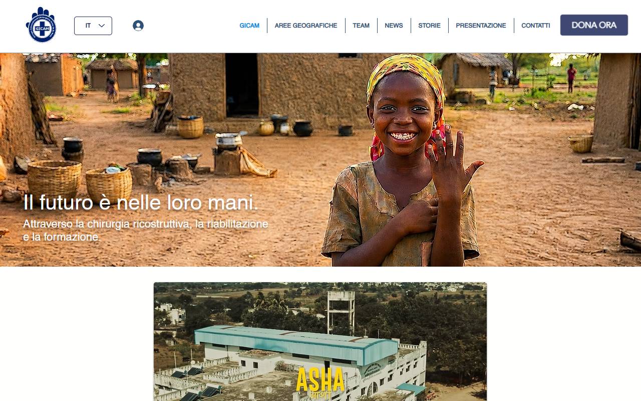 Anteprima del sito: Fondazione GICAM - Groupe International Chirurgiens Amis de la Main