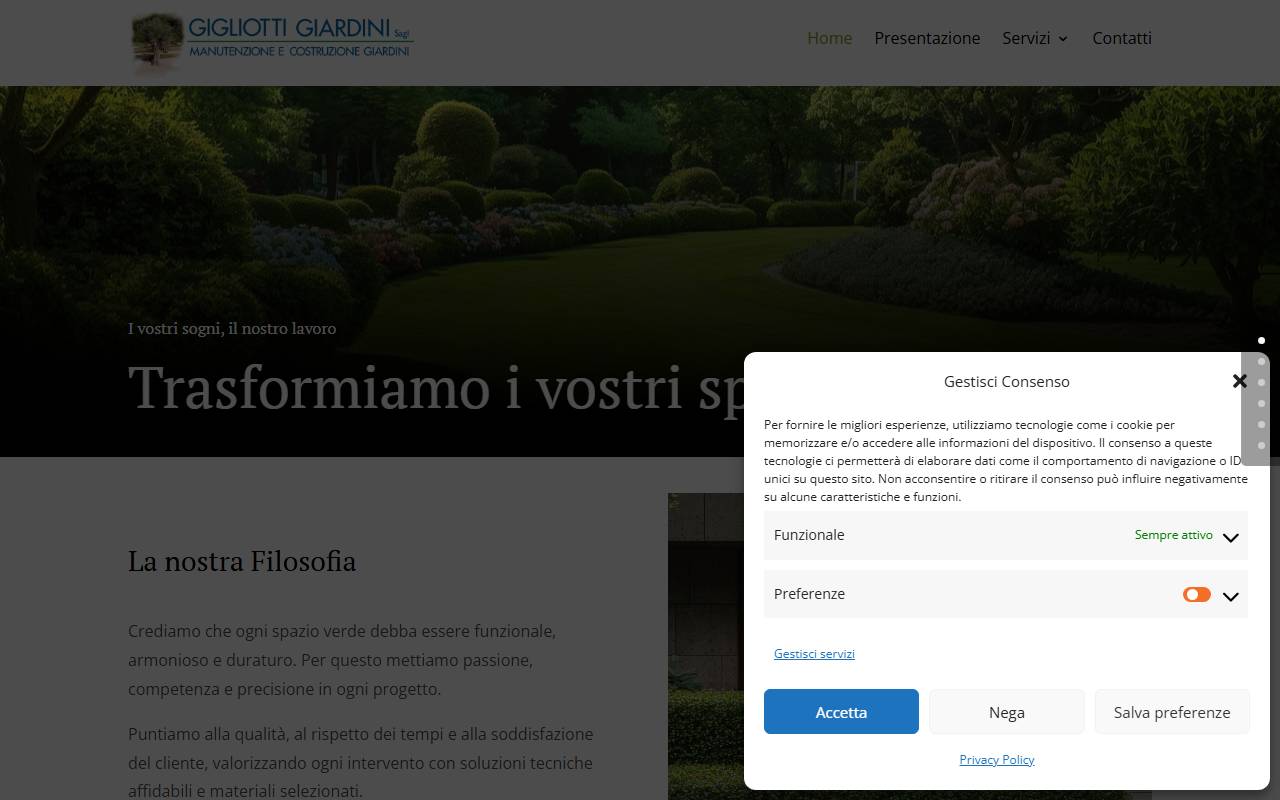 Anteprima del sito: GIGLIOTTI GIARDINI SAGL