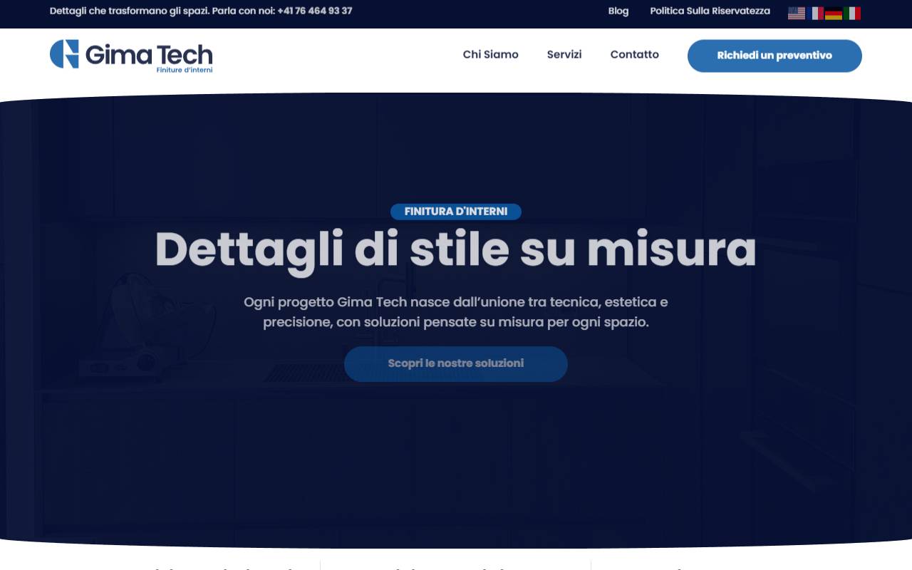 Anteprima del sito: GIMA TECH SWISS Sagl