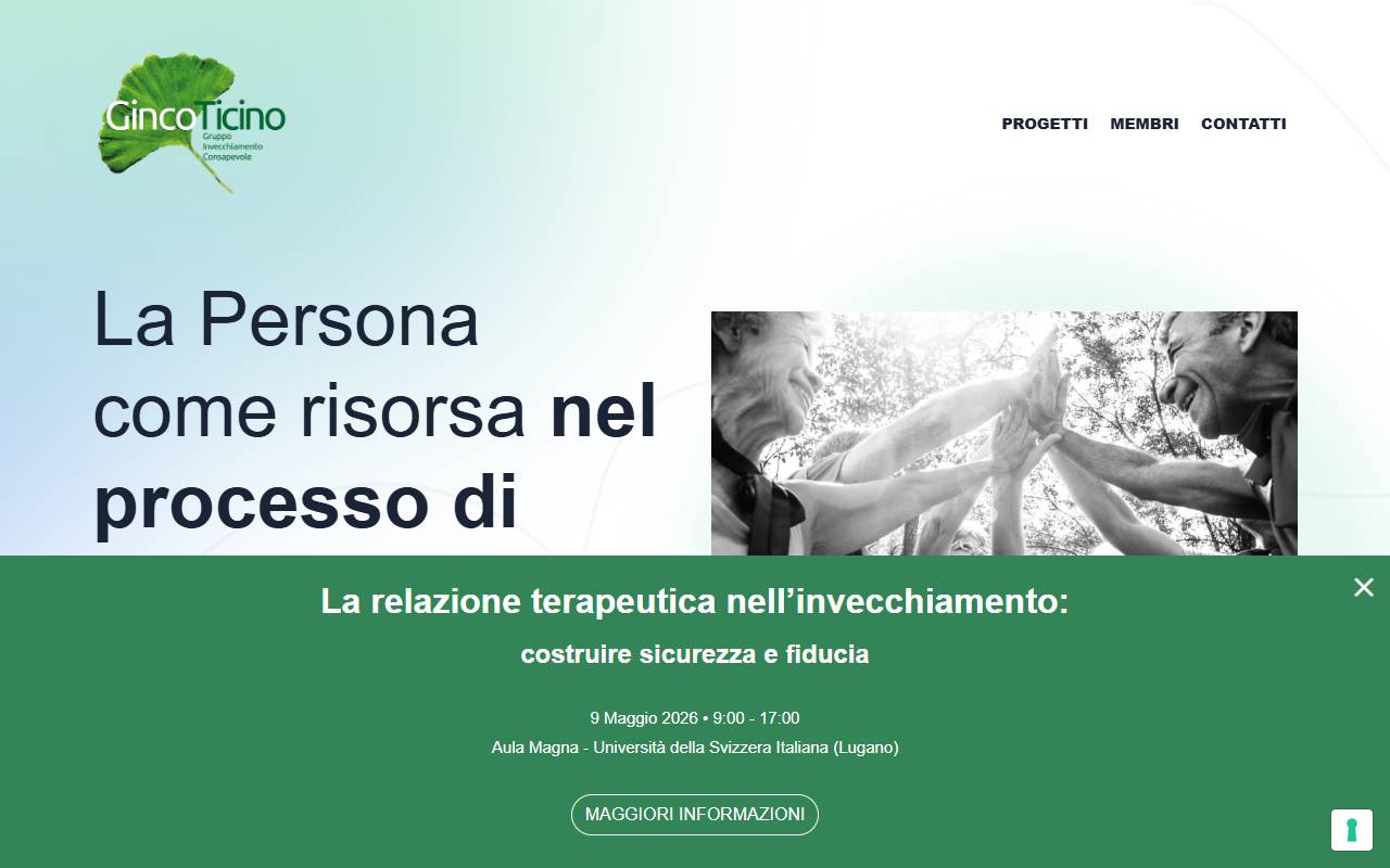 Anteprima del sito: Ginco Ticino (Gruppo INvecchiamento COnsapevole)