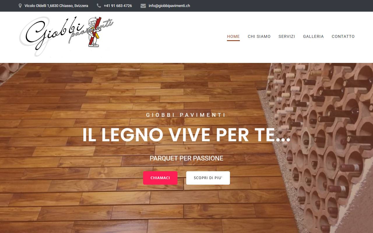 Anteprima del sito: Giobbi Pavimenti Sagl