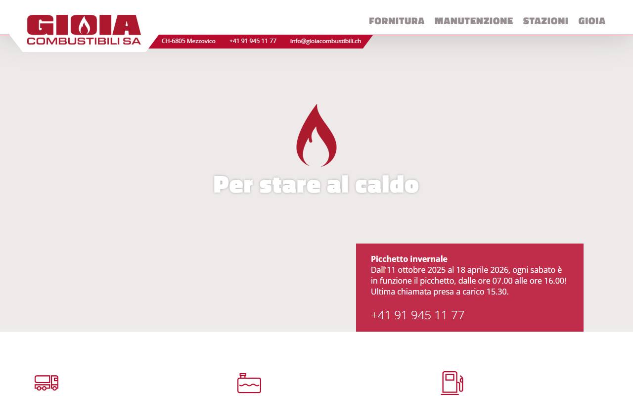 Anteprima del sito: Gioia Combustibili SA