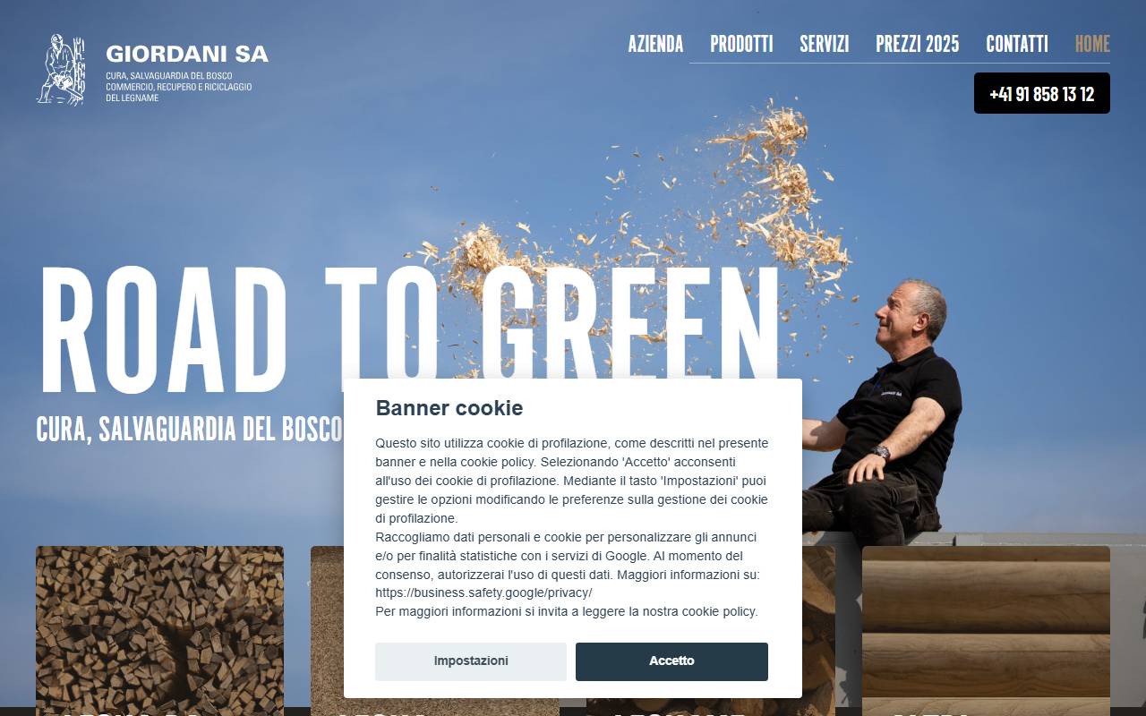 Anteprima del sito: Giordani SA
