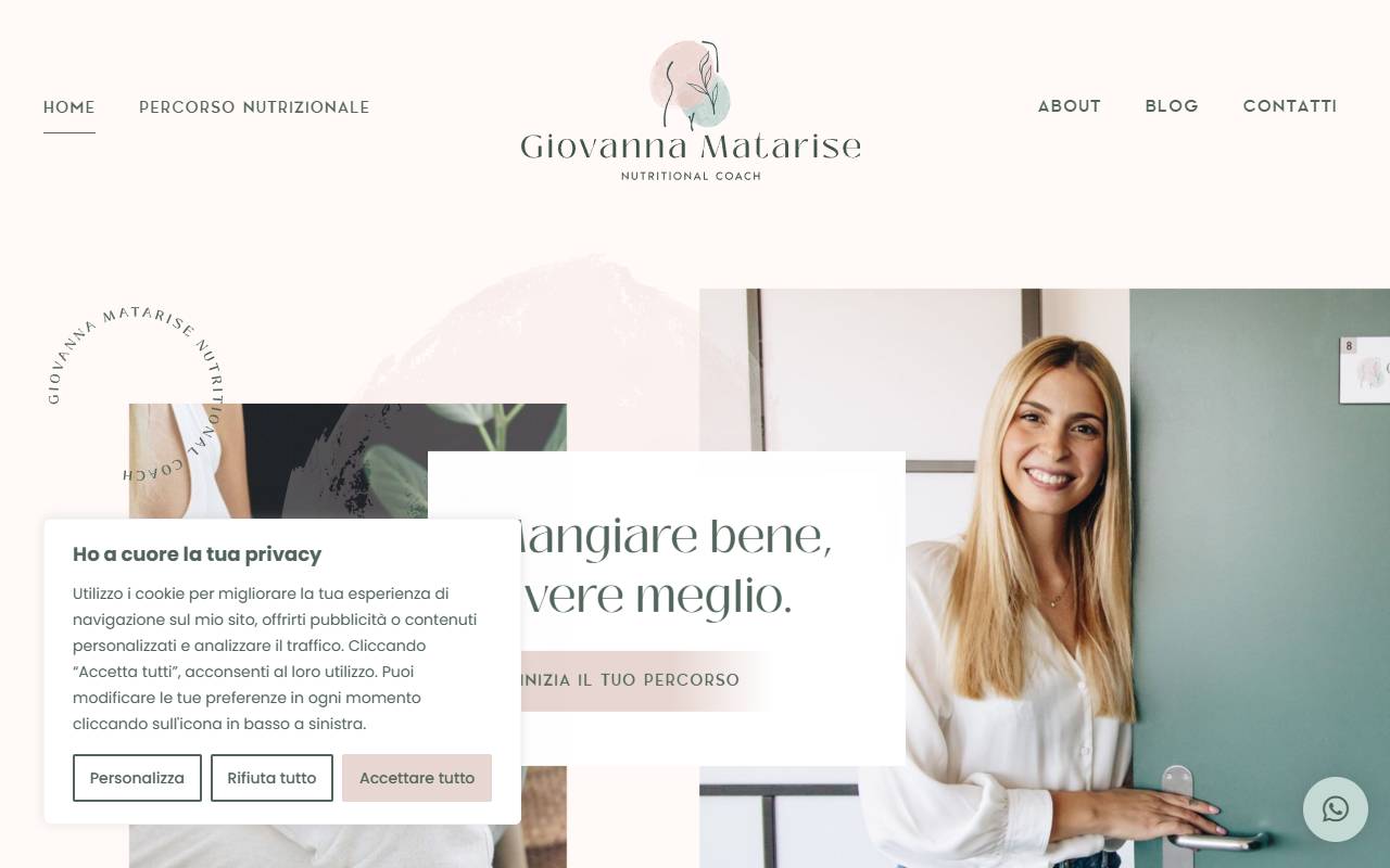 Anteprima del sito: Giovanna Matarise Nutritional Coach