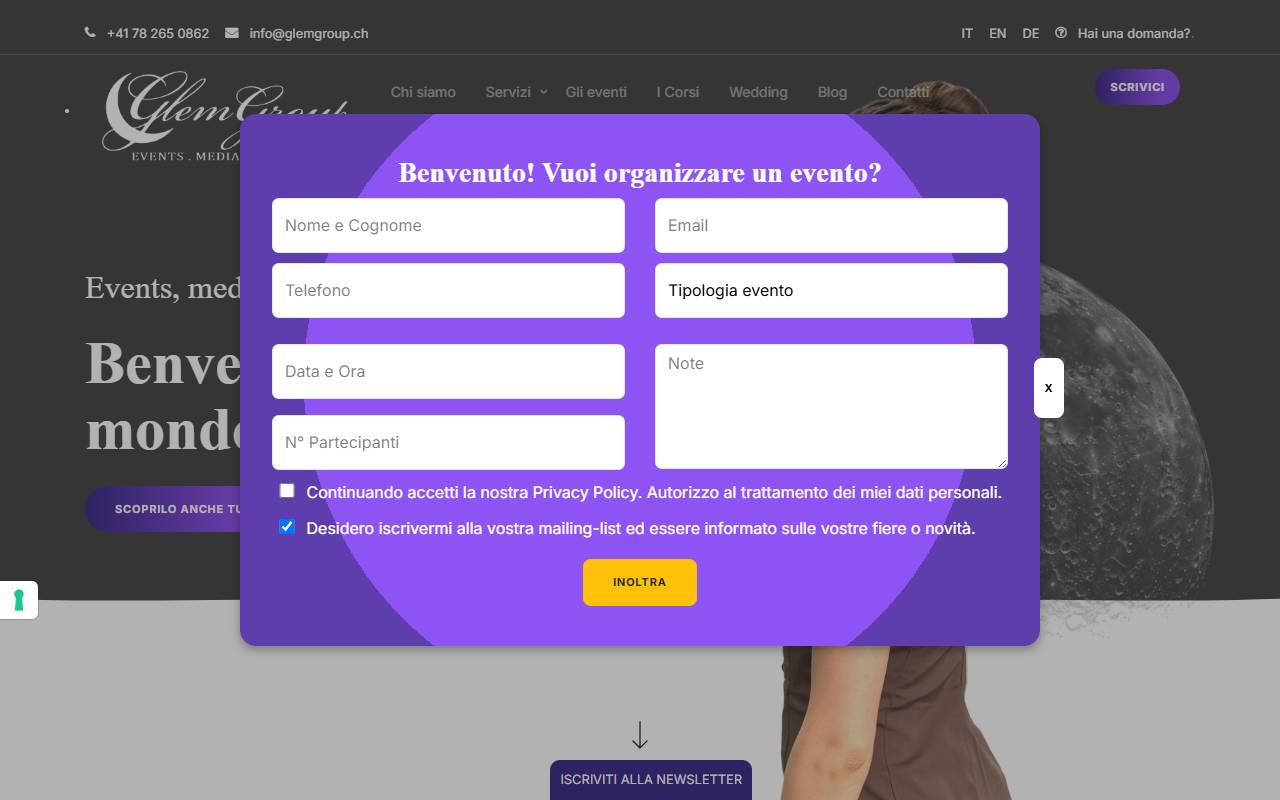 Anteprima del sito: GLEM GROUP SAGL