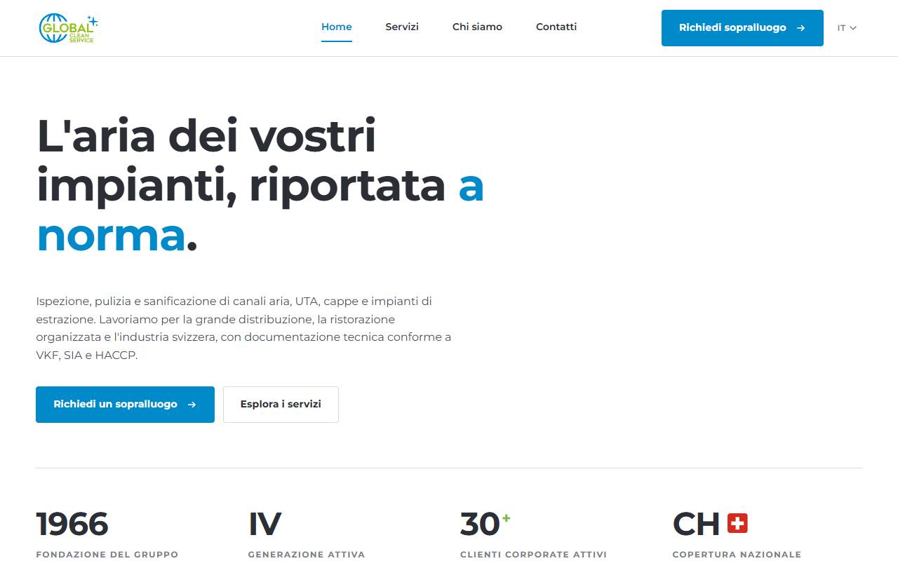 Anteprima del sito: GLOBAL CLEAN SERVICE SA