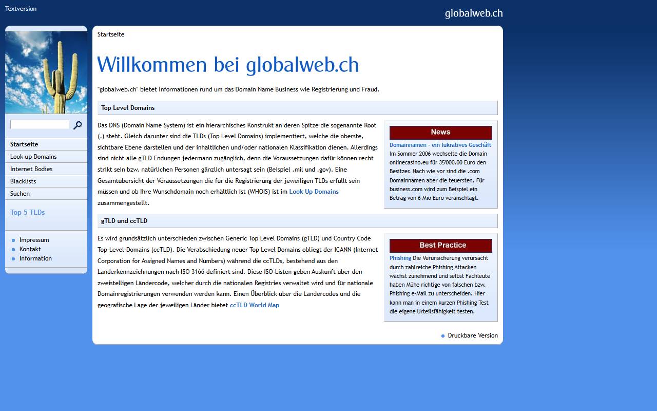 Anteprima del sito: Globalweb SA