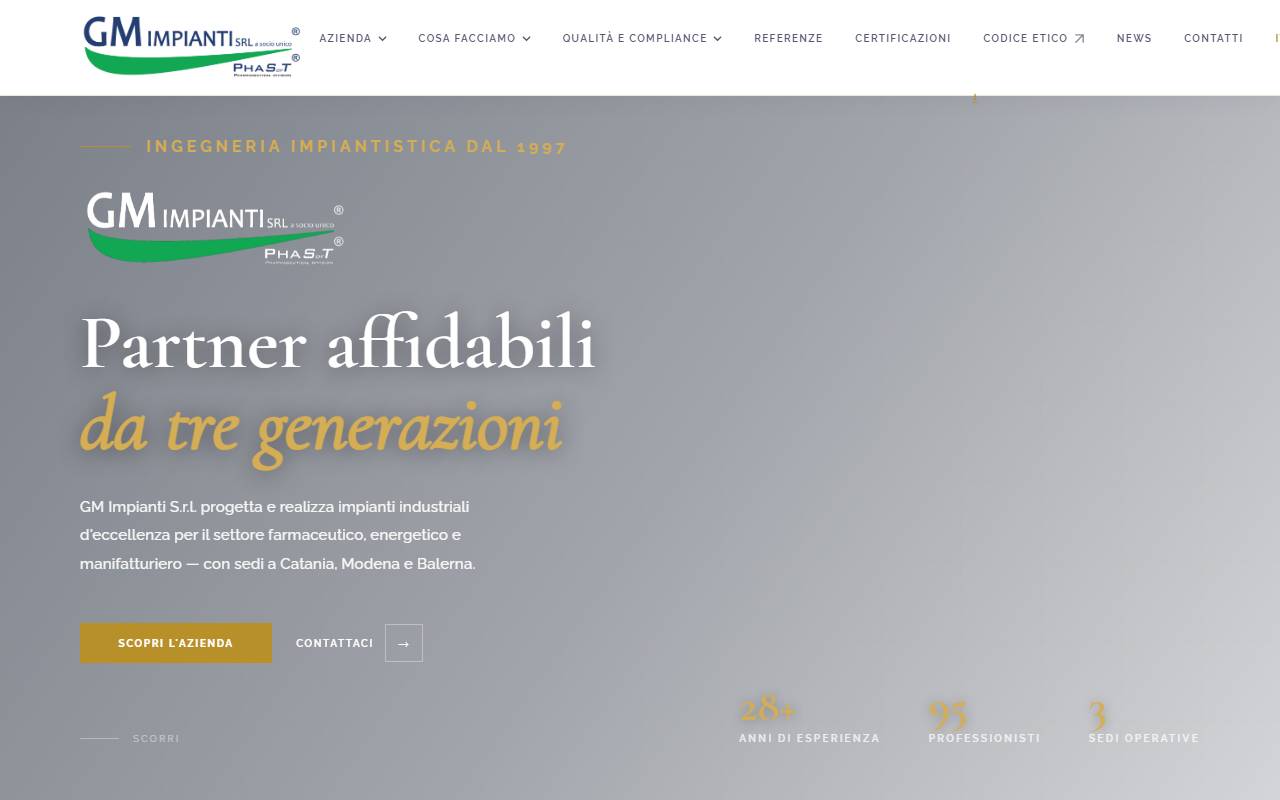 Anteprima del sito: GM IMPIANTI S.R.L., Catania, succursale di Balerna