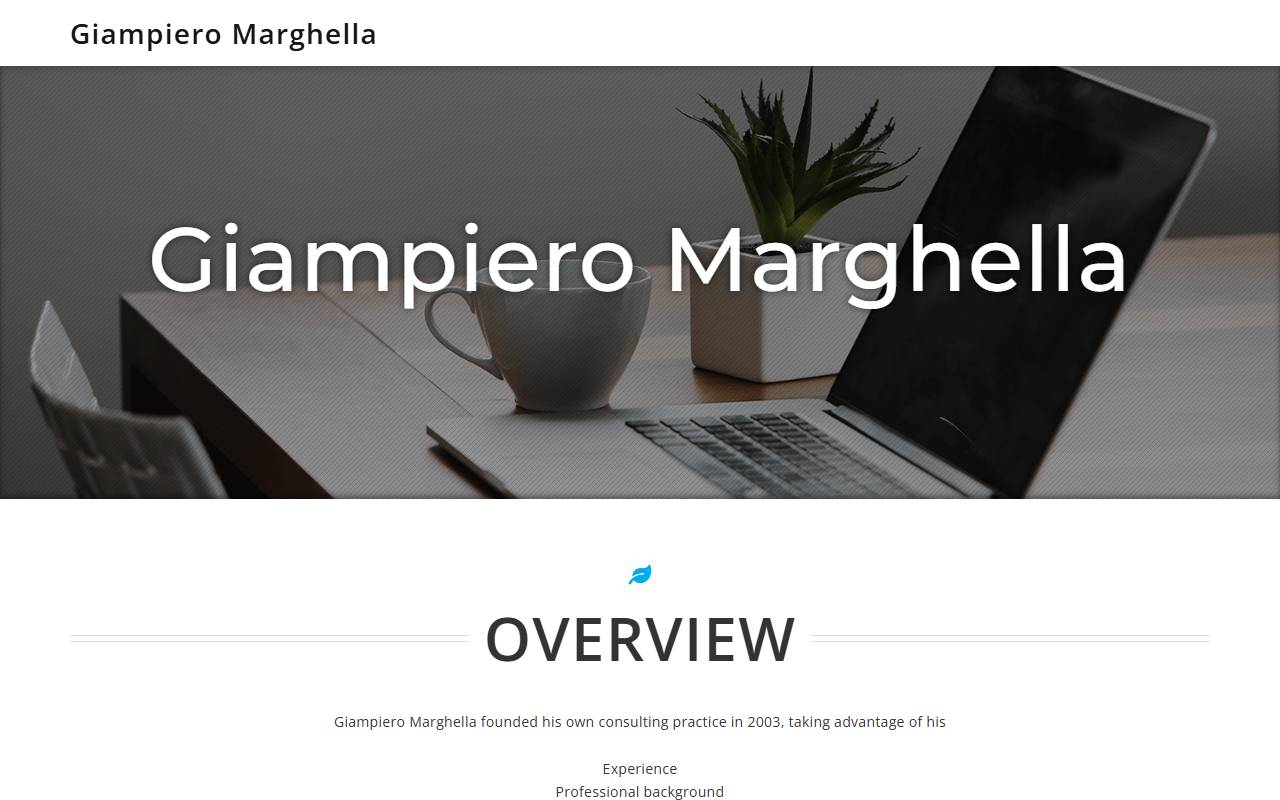 Anteprima del sito: Giampiero MARGHELLA Business Consultant