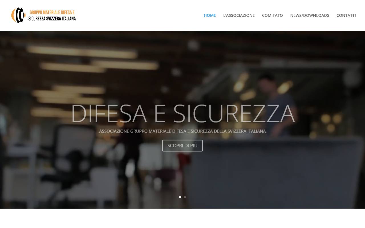 Anteprima del sito: Gruppo Materiale Difesa e Sicurezza della Svizzera Italiana (GMDSI)