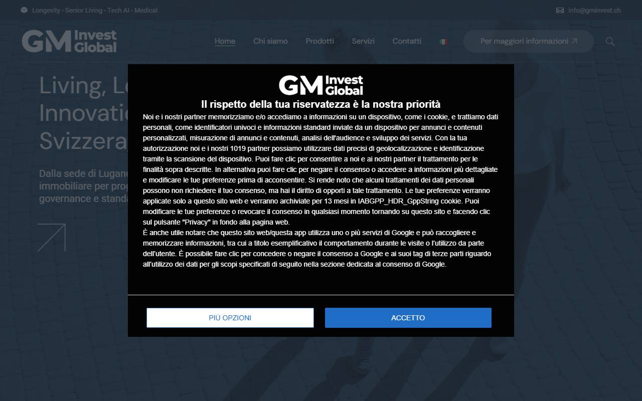 Anteprima del sito: GM Invest Global Sagl