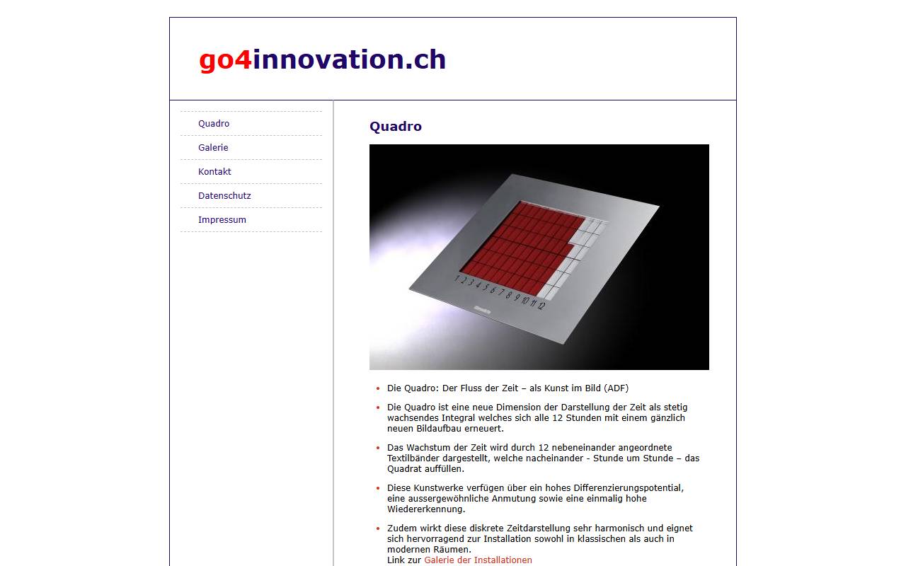 Anteprima del sito: GO4INNOVATION Sagl