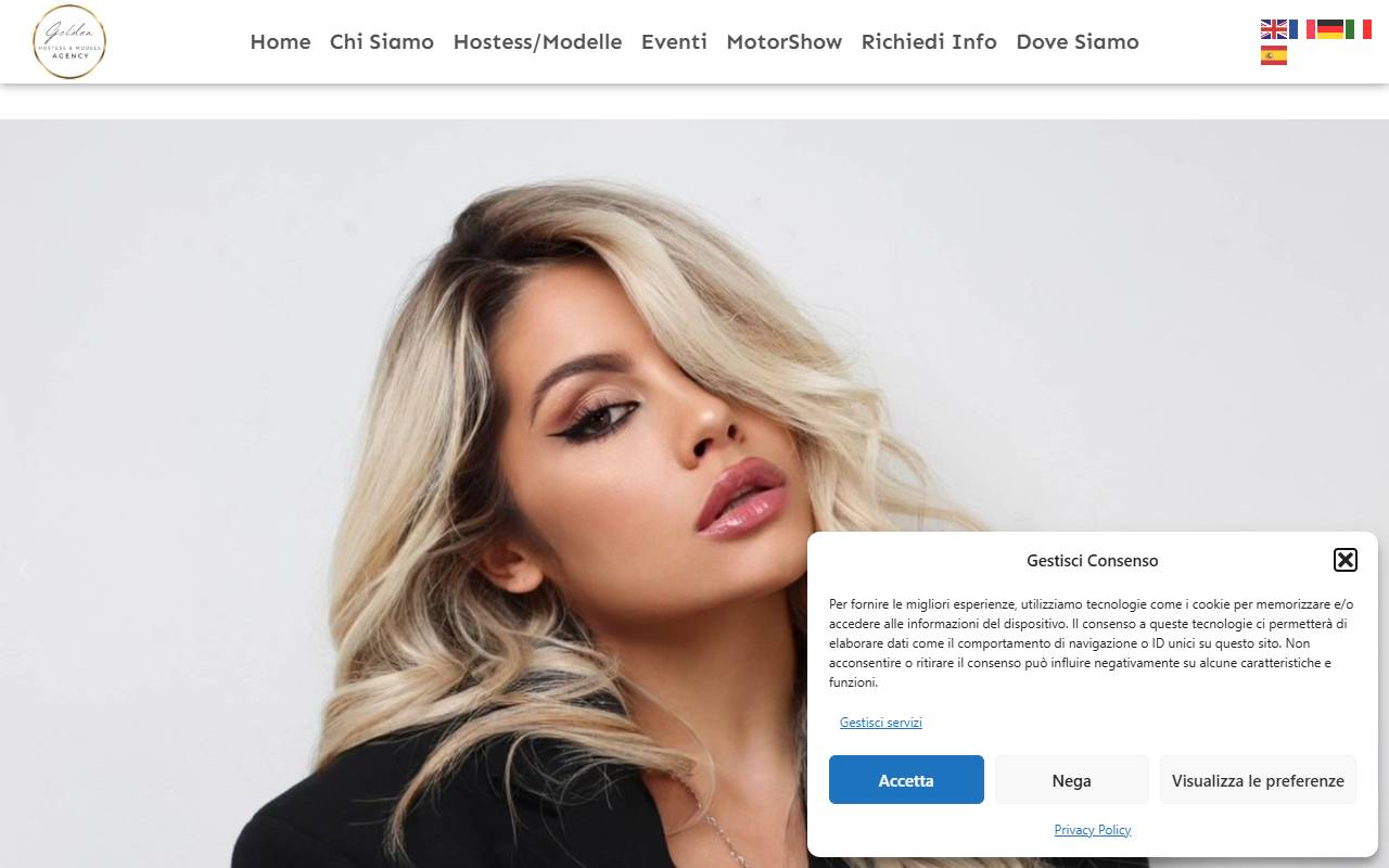 Anteprima del sito: Golden Hostess & Models Agency di Schiariti Massimiliano