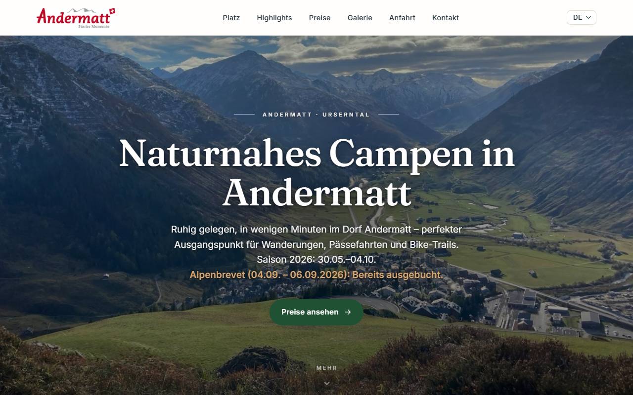 Gotthard Camping Andermatt