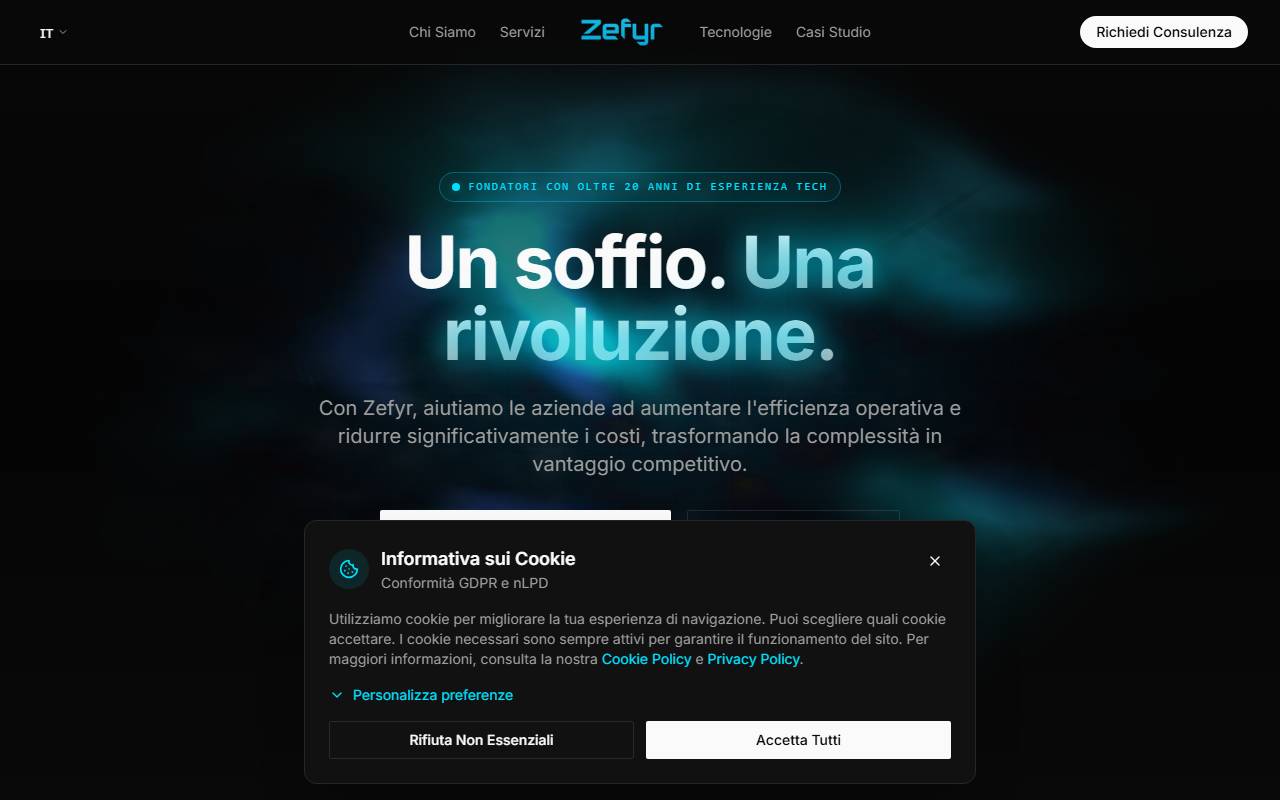 Anteprima del sito: Zefyr SA