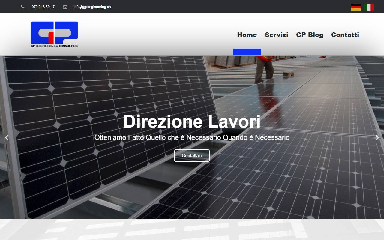 Anteprima del sito: GP ENGINEERING & CONSULTING SAGL