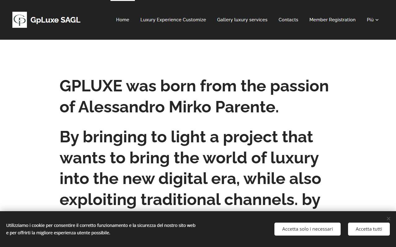 Anteprima del sito: GPLuxe Sagl