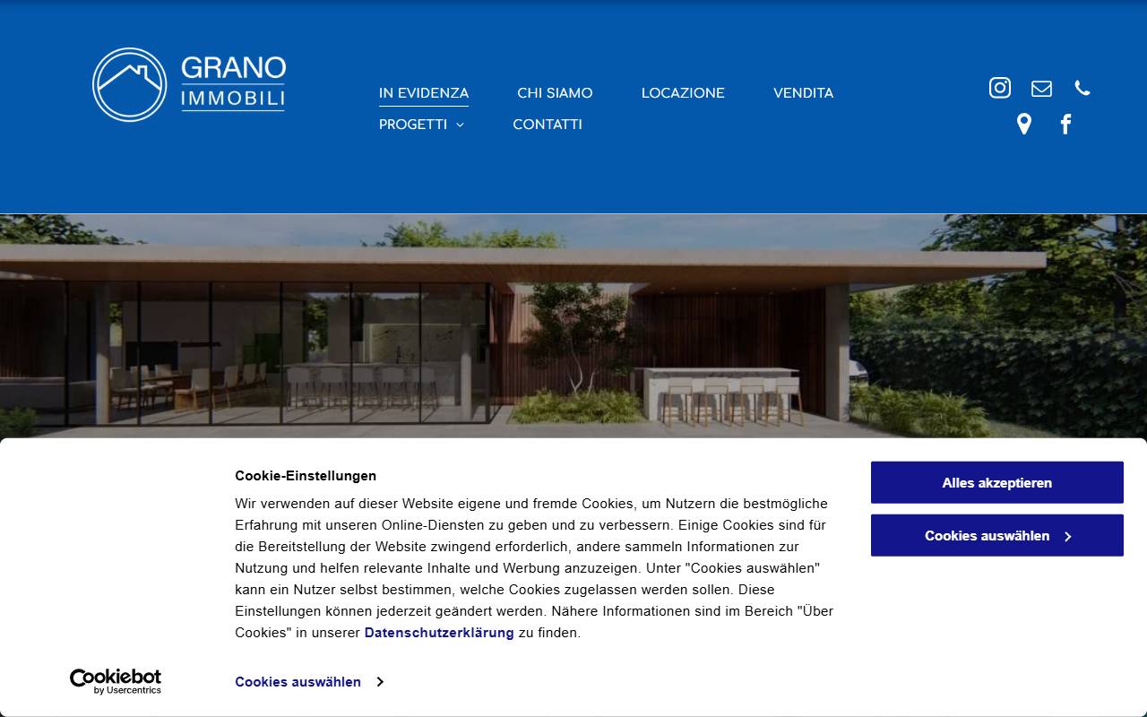 Anteprima del sito: Grano Immobili SA