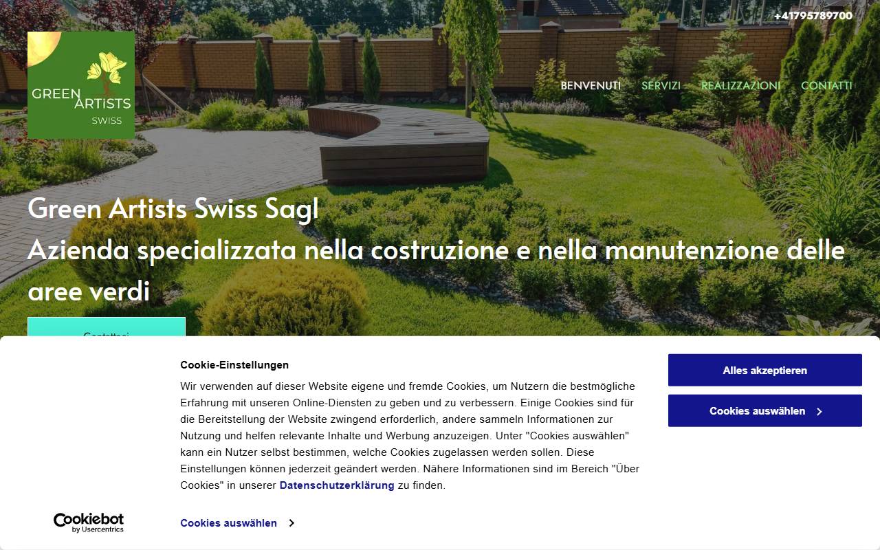 Anteprima del sito: Green Artists Swiss Sagl