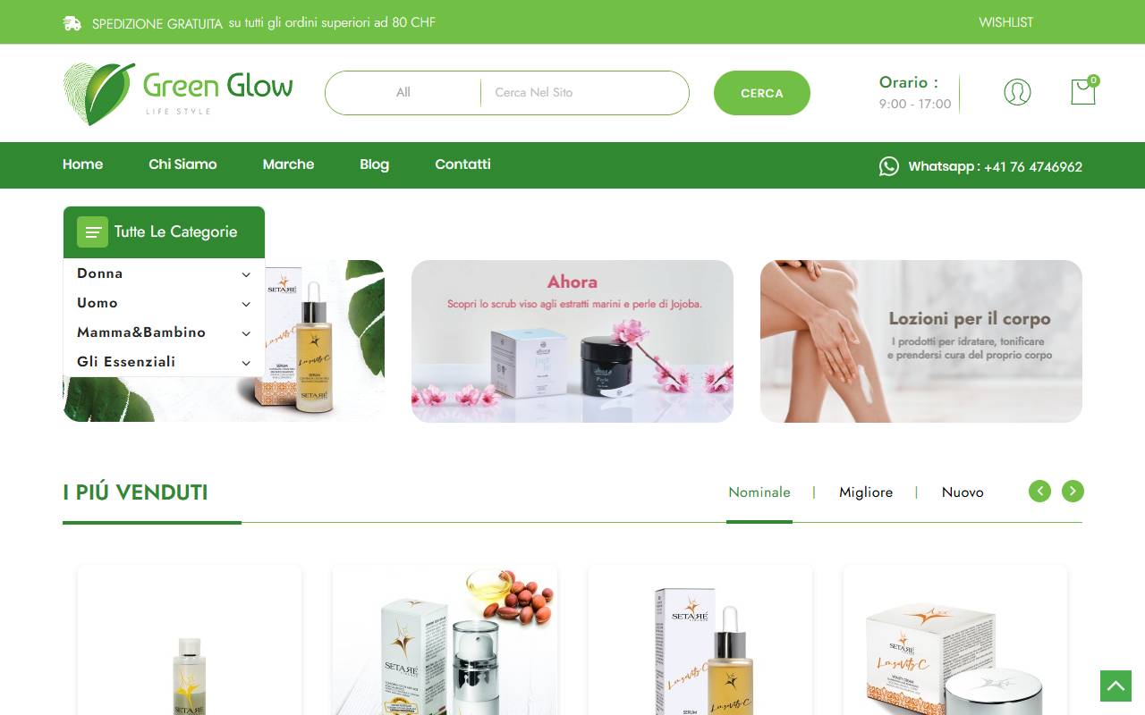Anteprima del sito: GREEN GLOW SAGL
