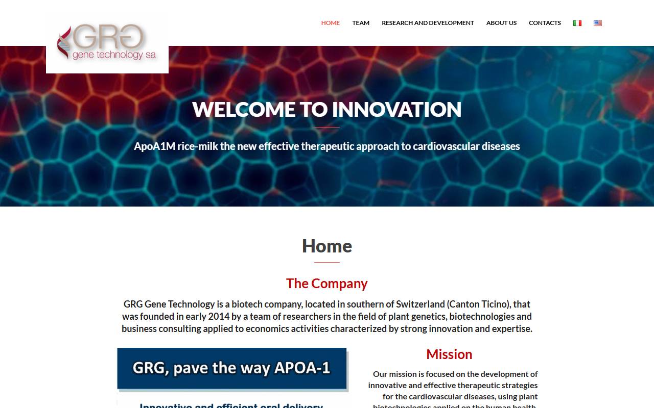 Anteprima del sito: GRG Gene Technology SA