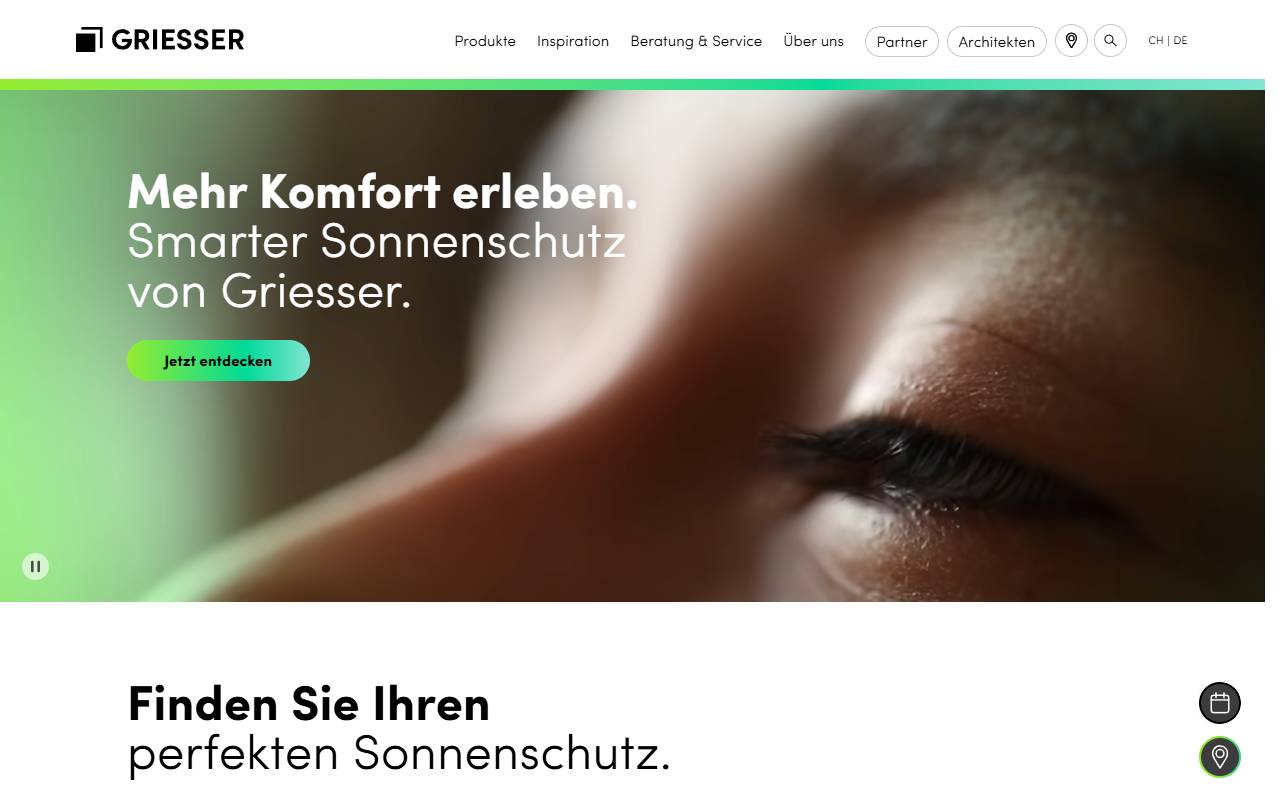 Anteprima del sito: Griesser AG