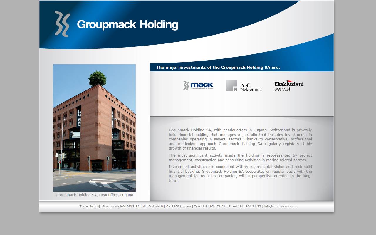 Anteprima del sito: GROUPMACK HOLDING SA