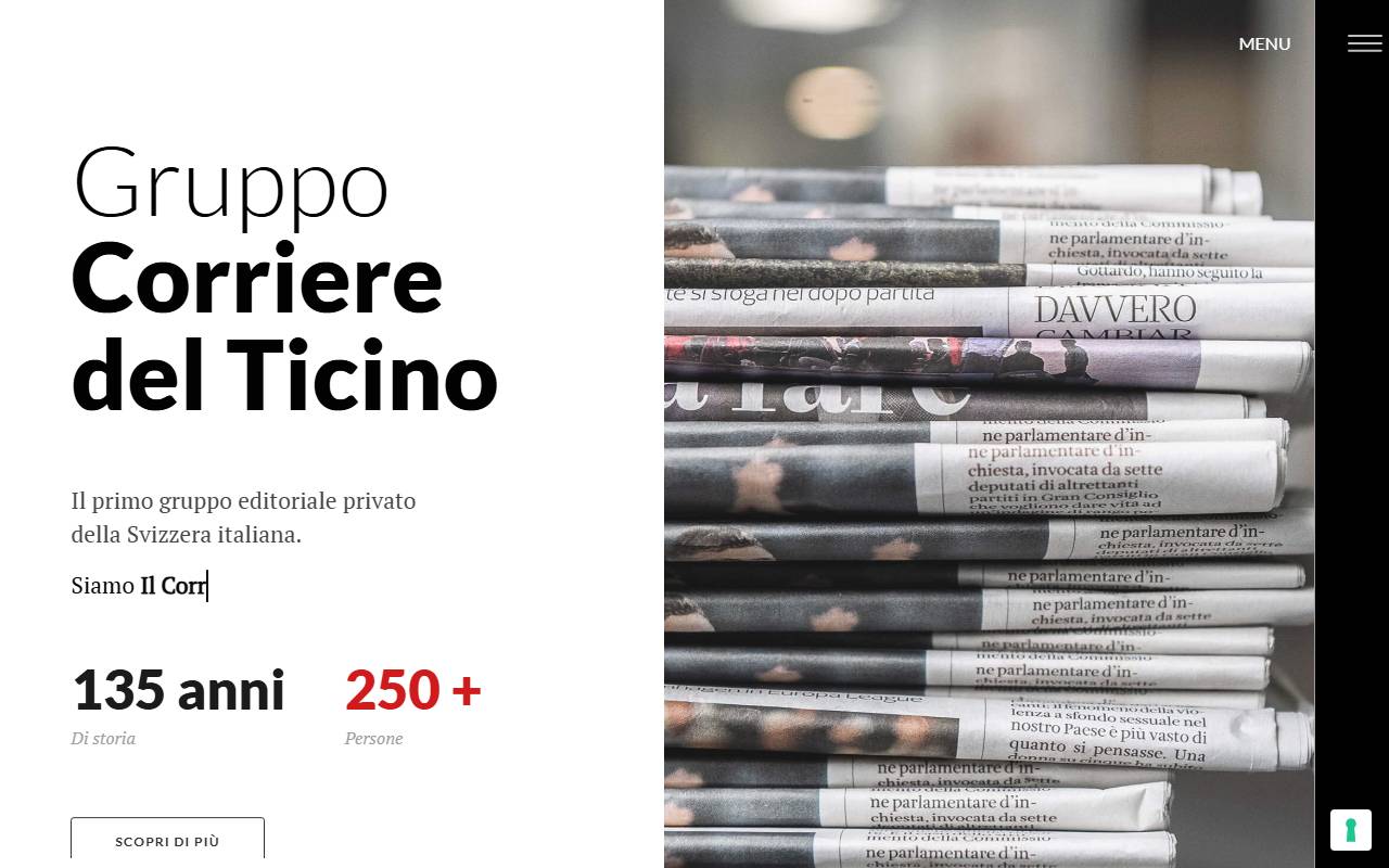Anteprima del sito: Corriere del Ticino Holding SA