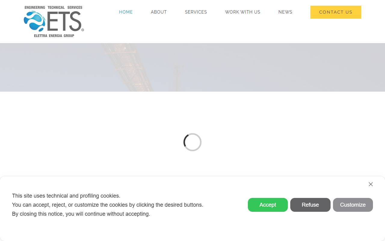 Anteprima del sito: ENGINEERING TECHNICAL SERVICES S.R.L., Cameri (Italia), succursale di Lugano