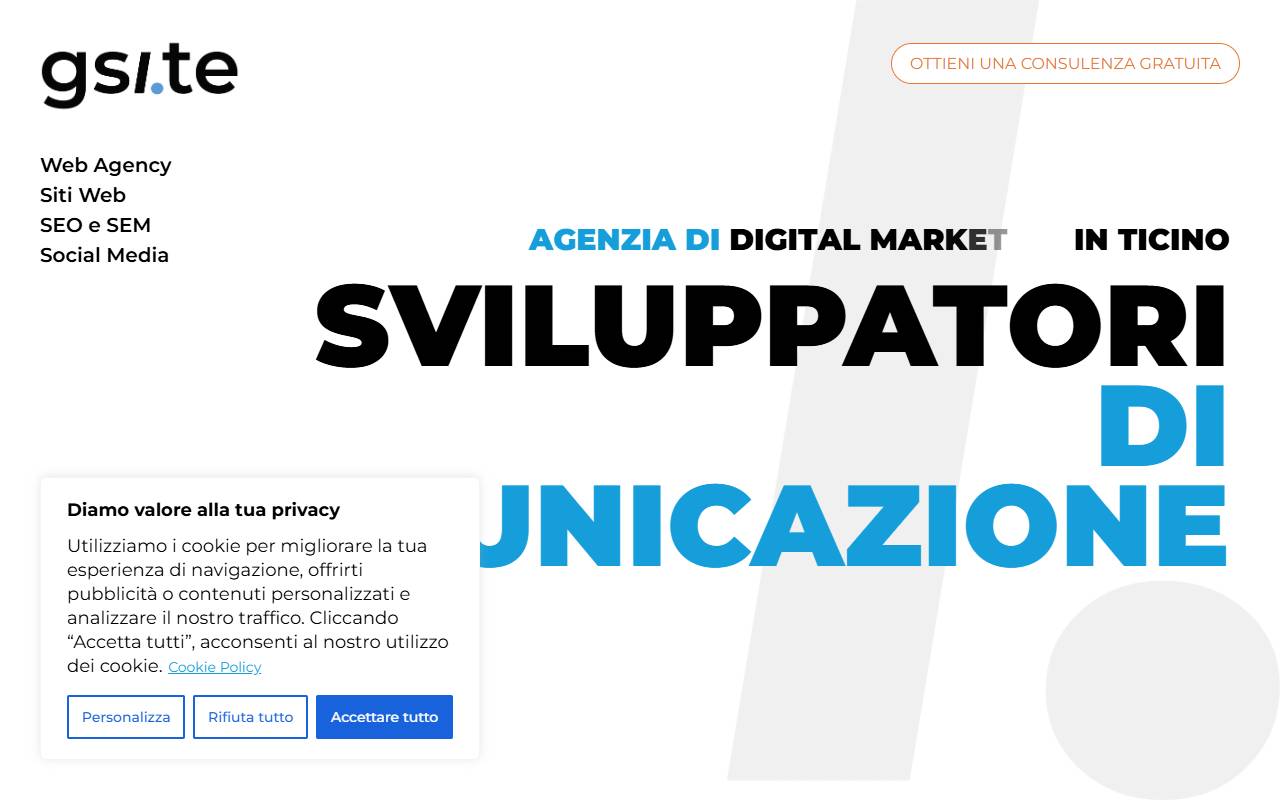Anteprima del sito: GSITE Sagl