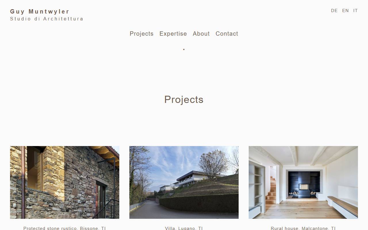 Anteprima del sito: Guy Muntwyler Studio di Architettura