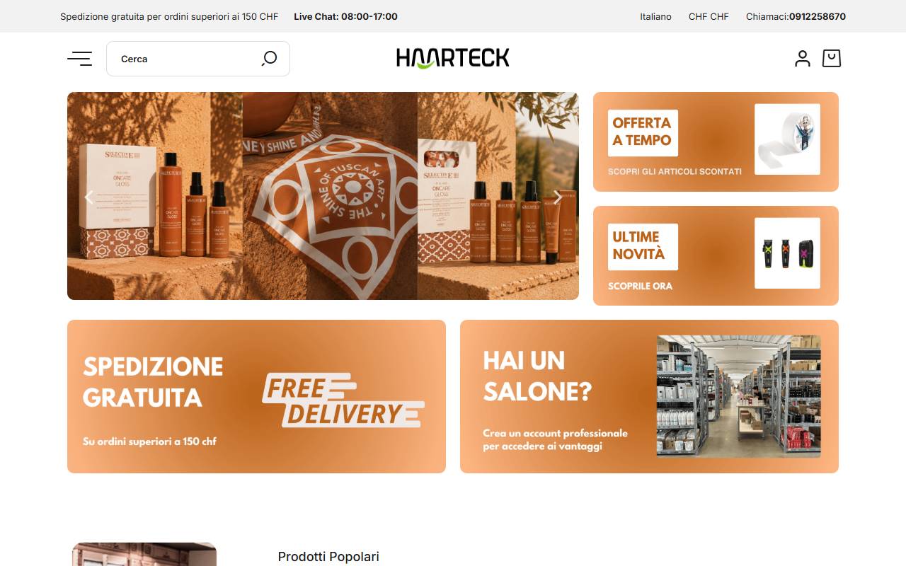 Anteprima del sito: HAARTECK SA