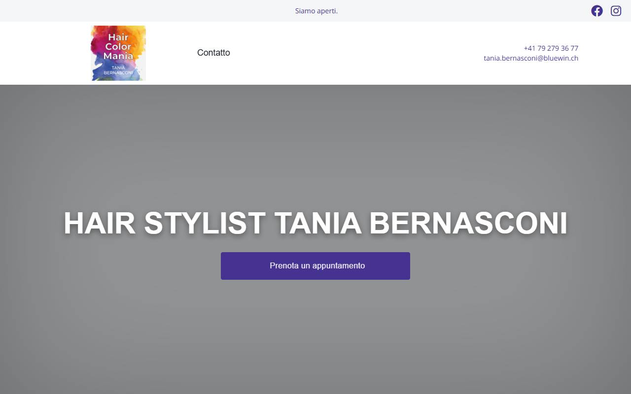 Anteprima del sito: Haircolormania di Tanja Bernasconi