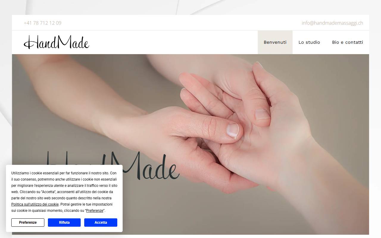 Anteprima del sito: HandMade massaggi medicali di Silvia Paliaga Bizzozero