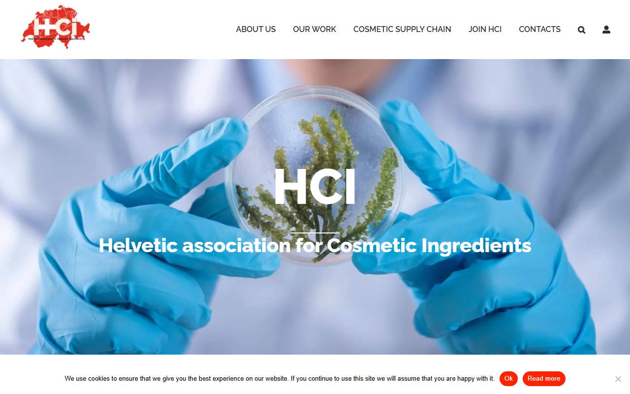 Anteprima del sito: HCI - Helvetic Association for Cosmetic Ingredients