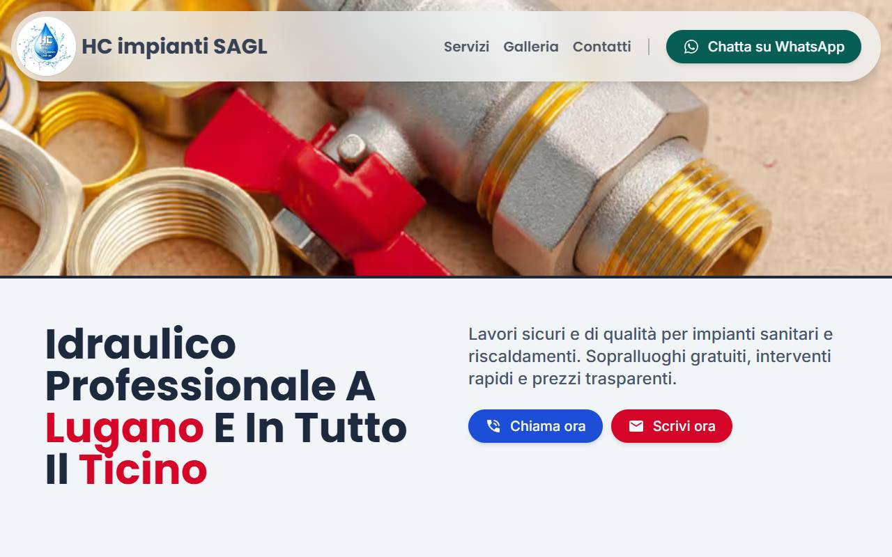 Anteprima del sito: HC IMPIANTI SAGL