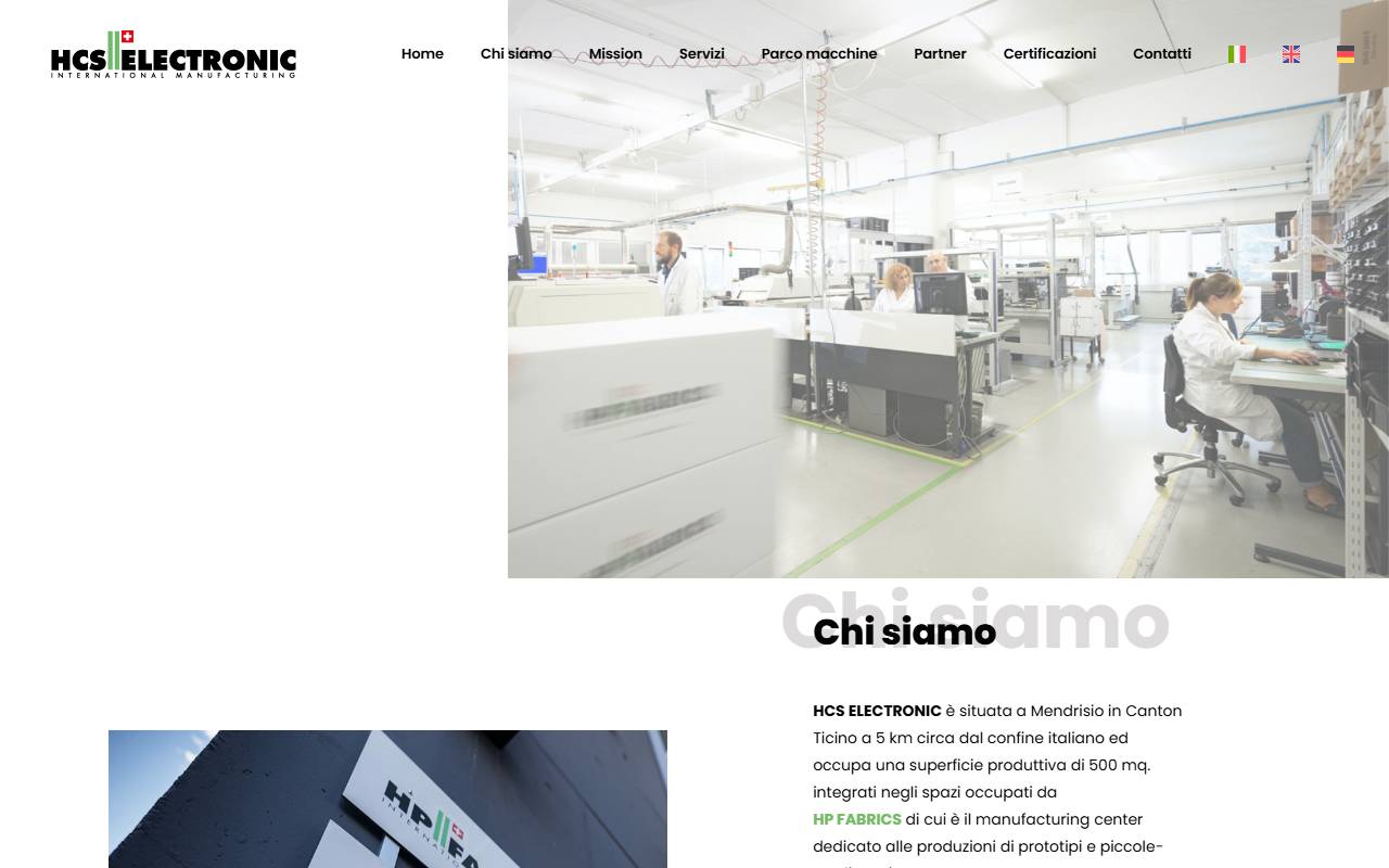 Anteprima del sito: HCS Electronic SA
