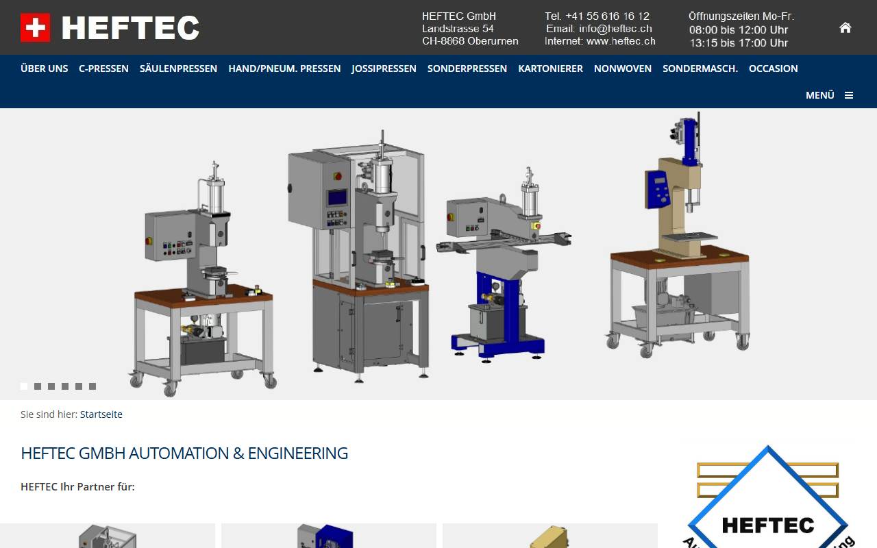 Anteprima del sito: HEFTEC Automation AG
