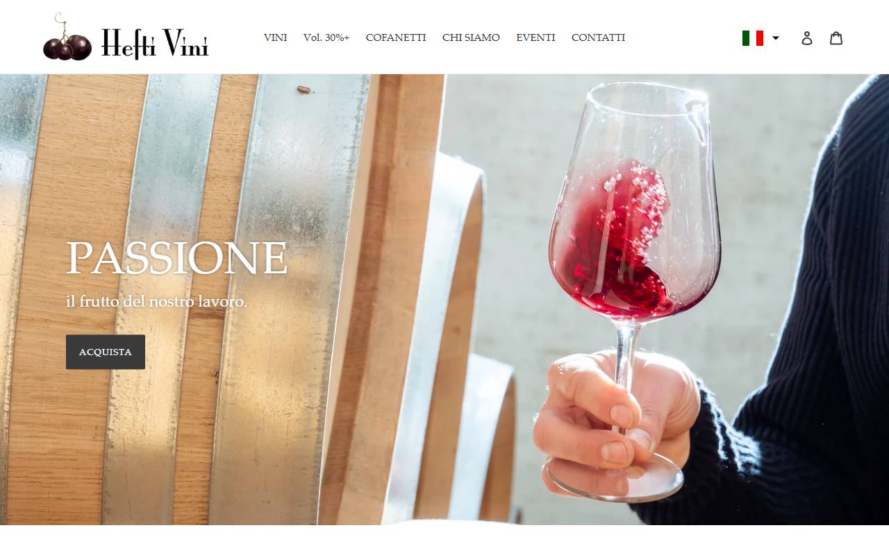 Anteprima del sito: Hefti Vini