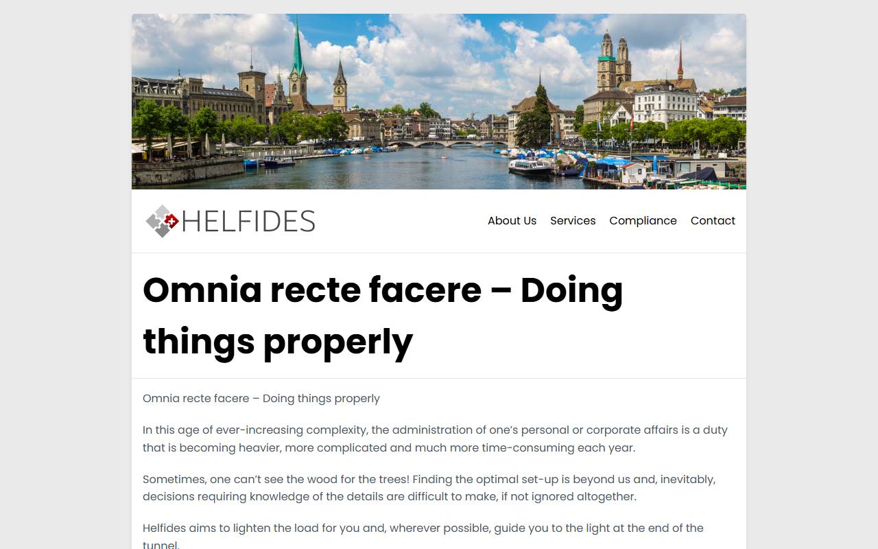 Anteprima del sito: Helfides SA