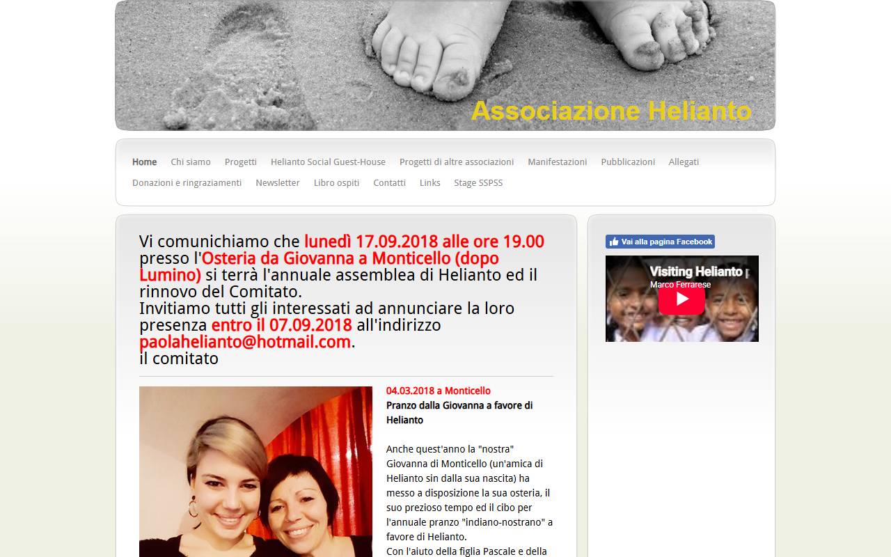 Anteprima del sito: ASSOCIAZIONE HELIANTO