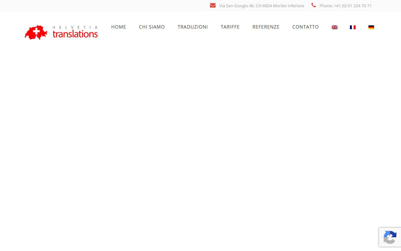 Anteprima del sito: HELVETIA translations Sagl