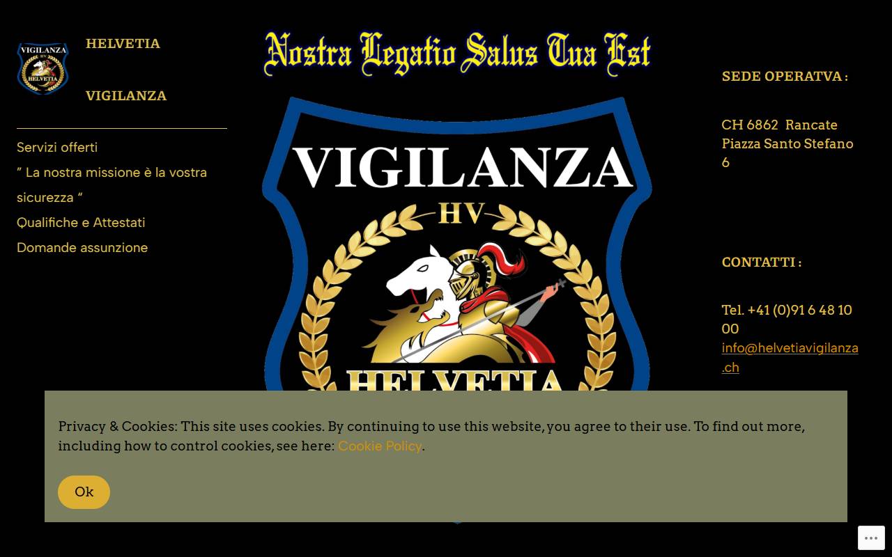 Anteprima del sito: Helvetia Vigilanza Sagl