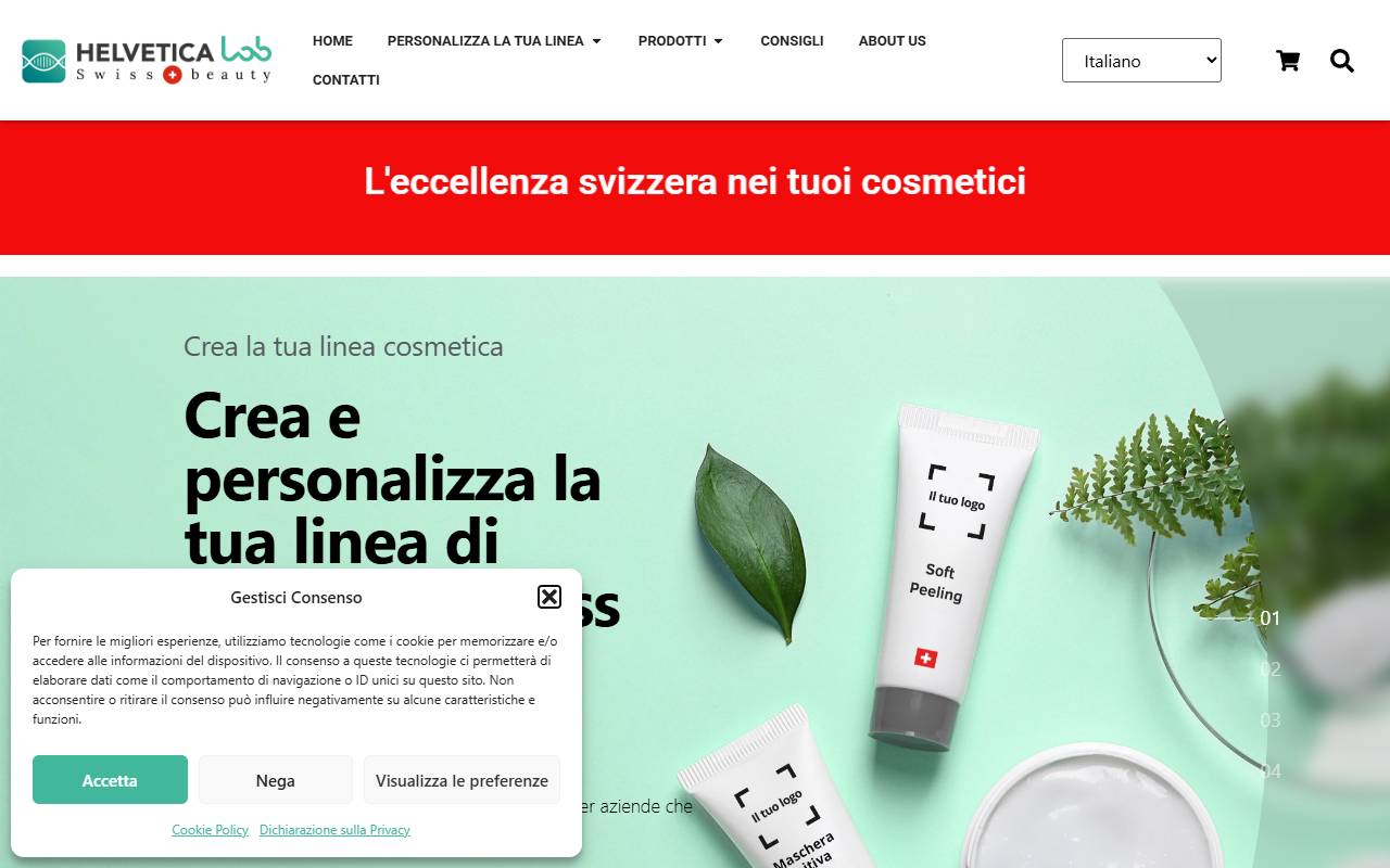 Anteprima del sito: Helvetica Lab Sagl