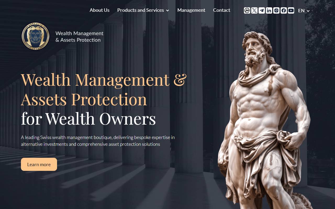 Anteprima del sito: Herculis Partners SA, succursale di Lugano