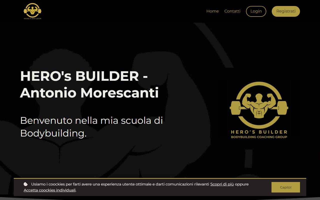 Anteprima del sito: HERO'S BUILDER Bodybuilding coaching group di Antonio Morescanti