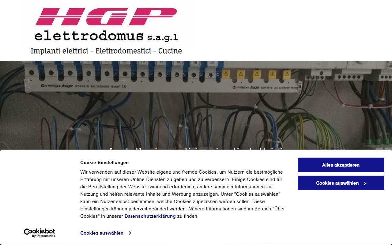 Anteprima del sito: HGP Elettrodomus Sagl