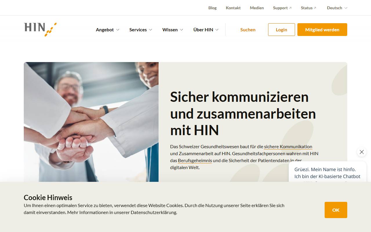 Anteprima del sito: Health Info Net AG